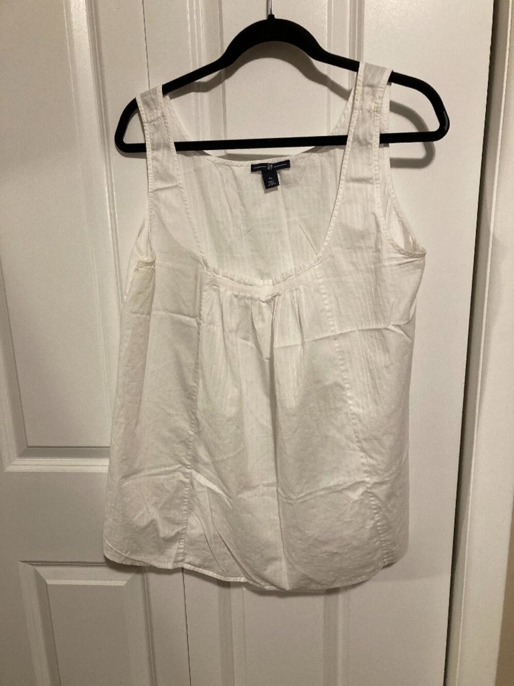 Gap White 100% Cotton Sleeveless Blouse, Size XL